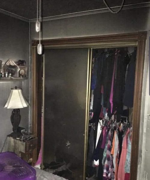 Fire Damage Closet